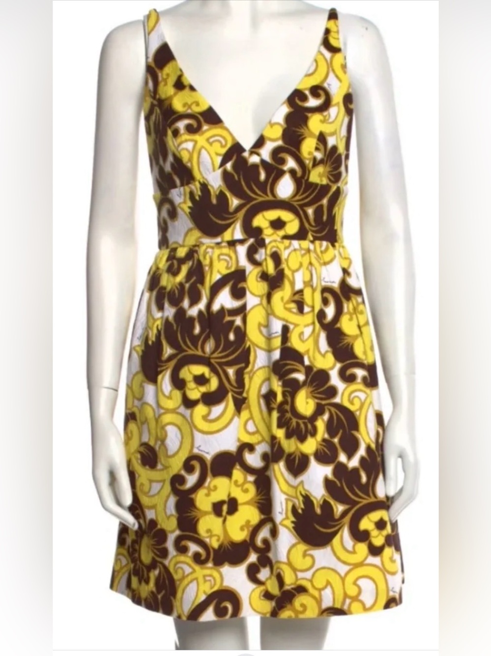 Milly mini dress. Yellow and Brown Mini Sleeveless Dress- Size 12. Like new
